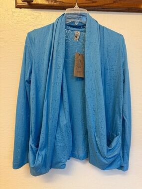 Scottevest Women's Light Blue Lucy Cardigan M Medium Sky